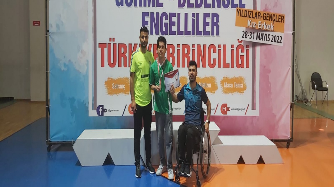 Bedensel engelli sporcumuz masa tenisinde Türkiye 3.oldu.